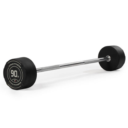 Rubber Fixed Curl Barbell Pre-Loaded Weight Bar Strength Training Equipment