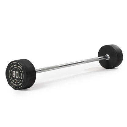 Rubber Fixed Curl Barbell Pre-Loaded Weight Bar Strength Training Equipment