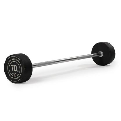 Rubber Fixed Curl Barbell Pre-Loaded Weight Bar Strength Training Equipment