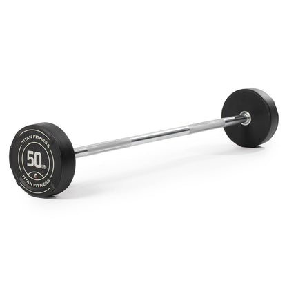 Rubber Fixed Curl Barbell Pre-Loaded Weight Bar Strength Training Equipment