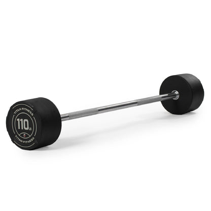 Rubber Fixed Curl Barbell Pre-Loaded Weight Bar Strength Training Equipment