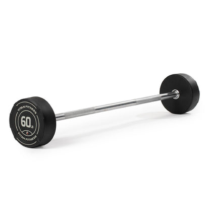 Rubber Fixed Curl Barbell Pre-Loaded Weight Bar Strength Training Equipment
